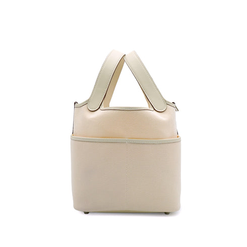 HERMES PICOTIN LOCK PM CARGO POCKET NATA TOILE GOELAND VEAU SWIFT 2021 Z STAMP PALLADIUM HARDWARE 90342568