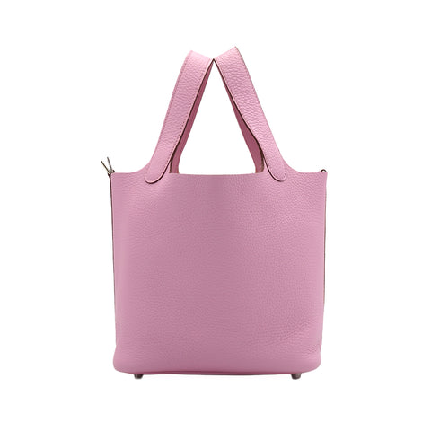 HERMES PICOTIN LOCK PM MAUVE SYLVESTRE TAURILLON CLEMENCE HAND BAG 2023 B STAMP PALLADIUM HARDWARE 90346643