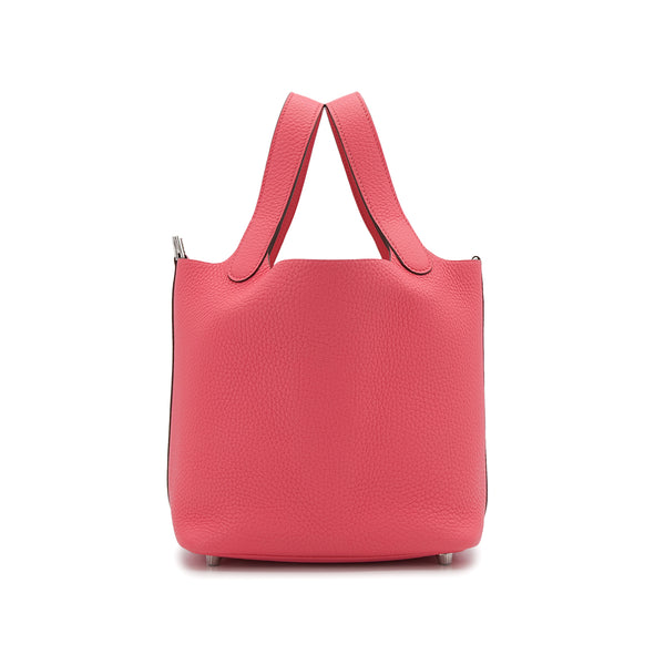 HERMES PICOTIN LOCK PM ROSE AZALEE TAURILLON CLEMENCE HAND BAG 2020 Y STAMP PALLADIUM HARDWARE 90319920