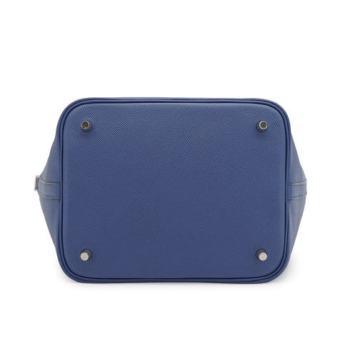 HERMES PICOTIN LOCK MM TRESSAGE DE CUIR BLEU BRIGHTON CAPUCINE BLEU SAPHIR VEAU EPSOM 2018 C STAMP 90333253