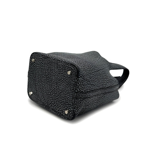 HERMES PICOTIN PM BLACK DALMATIAN BUFFLE SKIPPER HAND BAG 2003 SQUARE G PALLADIUM HARDWARE 90324284