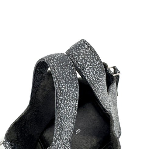 HERMES PICOTIN PM BLACK DALMATIAN BUFFLE SKIPPER HAND BAG 2003 SQUARE G PALLADIUM HARDWARE 90324284
