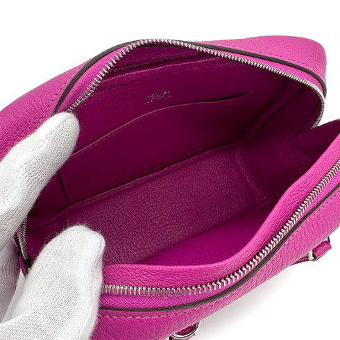 HERMES PLUME2 MINI ROSE PURPLE CHEVRE HAND SHOULDER BAG 2017 A STAMP PALLADIUM HARDWARE 90323192