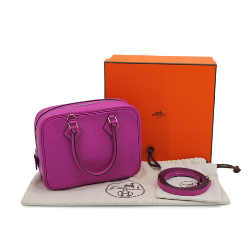 HERMES PLUME2 MINI ROSE PURPLE CHEVRE HAND SHOULDER BAG 2017 A STAMP PALLADIUM HARDWARE 90323192