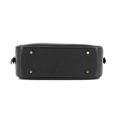HERMES PLUME 28 BLACK BOX CALF HAND BAG 1968 X STAMP GOLD HARDWARE 90334493