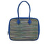 HERMES PLUME 28 BLUE FRANCE VEAU GULLIVER VIBRATO HAND BAG 2002 SQUARE F PALLADIUM HARDWARE 90322707