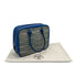 HERMES PLUME 28 BLUE FRANCE VEAU GULLIVER VIBRATO HAND BAG 2002 SQUARE F PALLADIUM HARDWARE 90322707