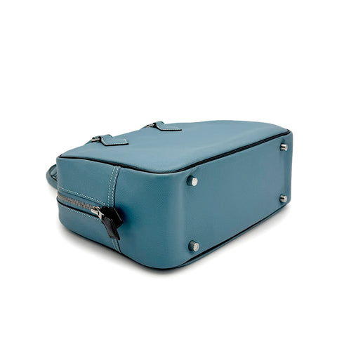 HERMES PLUME 28 BLUE JEAN VEAU EPSOM HAND BAG 2006 SQUARE J PALLADIUM HARDWARE 90322288