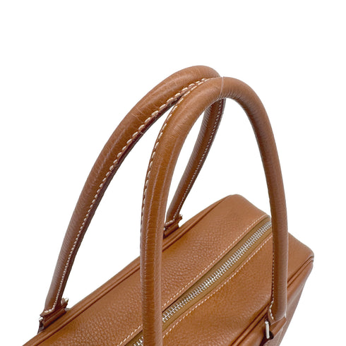 HERMES PLUME 28 GOLD TOGO HAND BAG 1999 SQUARE C PALLADIUM HARDWARE 90320623
