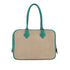 HERMES PLUME 28 LAGON TOILE H VEAU SWIFT HAND BAG 2008 SQUARE L PALLADIUM HARDWARE 90350367