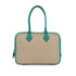 HERMES PLUME 28 LAGON TOILE H VEAU SWIFT HAND BAG 2008 SQUARE L PALLADIUM HARDWARE 90350367