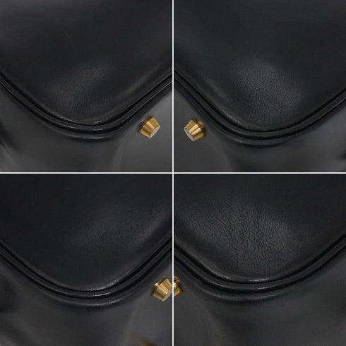 HERMES PLUME 32 BLACK BOXCALF HAND BAG 1994 CIRCLE X GOLD HARDWARE 90348309
