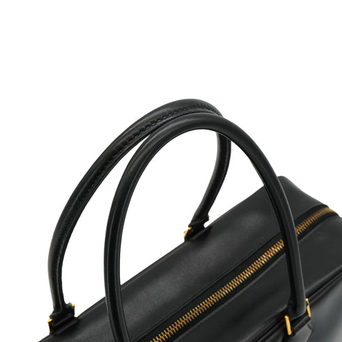 HERMES PLUME 32 BLACK BOXCALF HAND BAG 1994 CIRCLE X GOLD HARDWARE 90348309