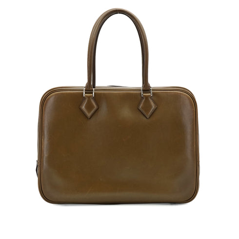 HERMES PLUME 32 EUCALYPSE BOX CALF HAND BAG 2008 SQUARE L PALLADIUM HARDWAR 90340476