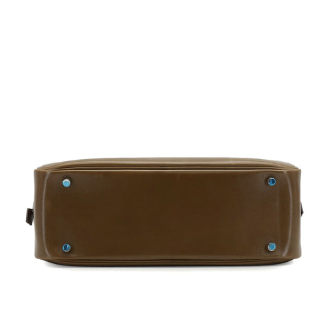 HERMES PLUME 32 EUCALYPSE BOX CALF HAND BAG 2008 SQUARE L PALLADIUM HARDWAR 90340476