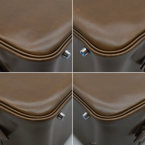 HERMES PLUME 32 EUCALYPSE BOX CALF HAND BAG 2008 SQUARE L PALLADIUM HARDWAR 90340476