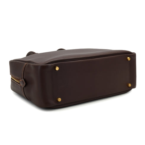 HERMES PLUME 32 HAVANE VEAU GULLIVER HAND BAG 1998 SQUARE B GOLD HARDWARE 90333187