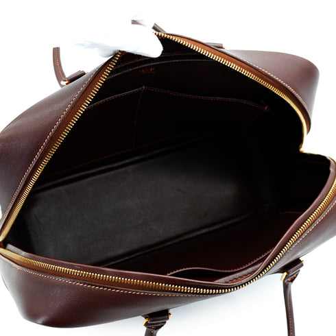 HERMES PLUME 32 HAVANE VEAU GULLIVER HAND BAG 1998 SQUARE B GOLD HARDWARE 90333187