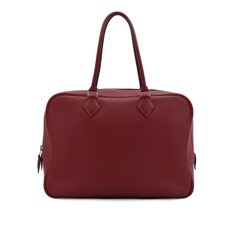 HERMES PLUME 32 ROUGE H TOGO HAND BAG 1999 SQUARE C PALLADIUM HARDWARE 90335878