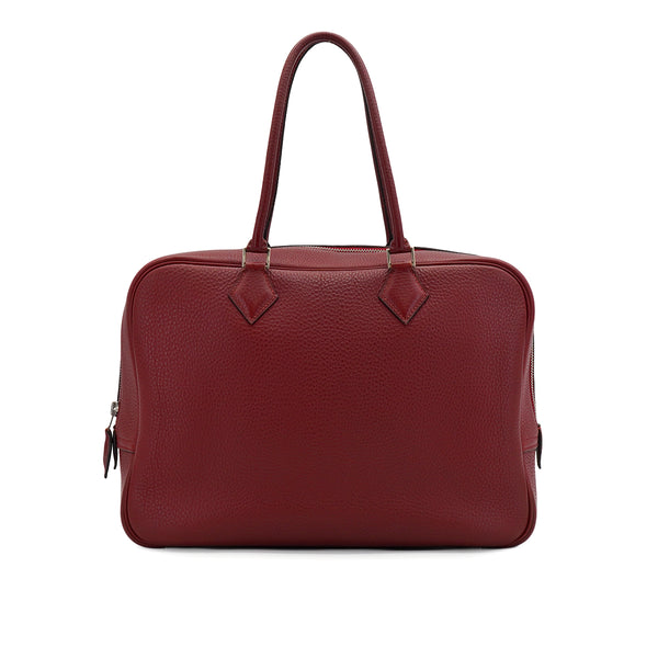 HERMES PLUME 32 ROUGE H TOGO HAND BAG 1999 SQUARE C PALLADIUM HARDWARE 90335878