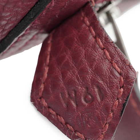 HERMES PLUME 32 ROUGE H TOGO HAND BAG 1999 SQUARE C PALLADIUM HARDWARE 90335878