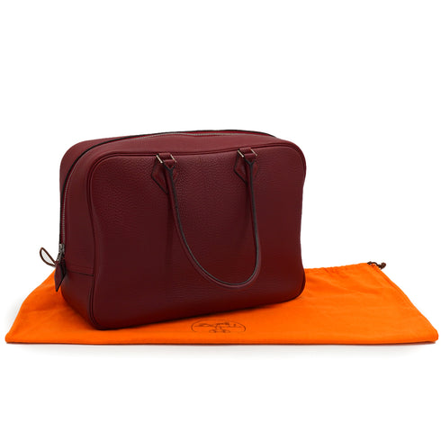 HERMES PLUME 32 ROUGE H TOGO HAND BAG 1999 SQUARE C PALLADIUM HARDWARE 90335878