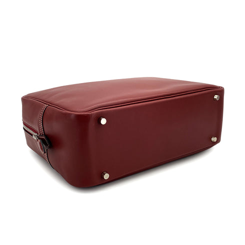 HERMES PLUME 32 ROUGE H BOXCALF HAND BAG 2001 SQUARE E PALLADIUM HARDWARE 90324807