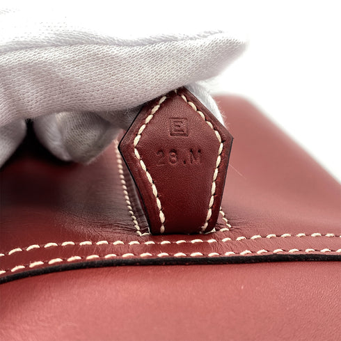 HERMES PLUME 32 ROUGE H BOXCALF HAND BAG 2001 SQUARE E PALLADIUM HARDWARE 90324807