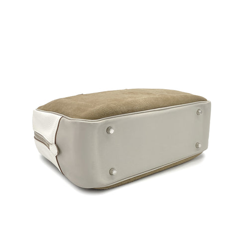 HERMES PLUME 32 TRICOLORE ETOUPE WHITE GRIS PERLE GRIZZLY DEBRIS TAURILLON CLEMENCE EVERCOLOR HAND BAG 2014 SQUARE R PALLADIUM HARDWARE 90319999