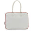 HERMES PLUME 32 WHITE ROUGE GARANCE VEAU EPSOM HAND BAG 2004 SQUARE H PALLADIUM HARDWARE 90326671