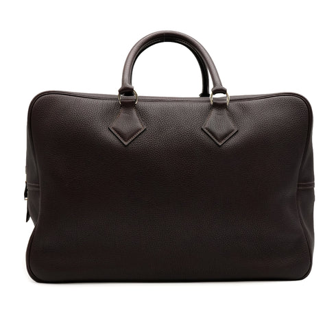 HERMES PLUME 45 CHOCOLAT TOGO 2001 SQUARE E PALLADIUM HARDWARE 90335577