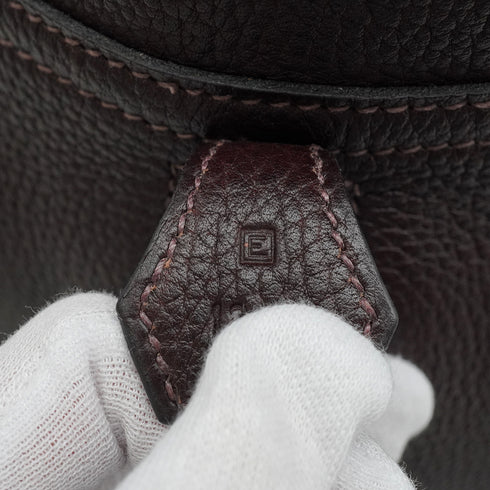 HERMES PLUME 45 CHOCOLAT TOGO 2001 SQUARE E PALLADIUM HARDWARE 90335577