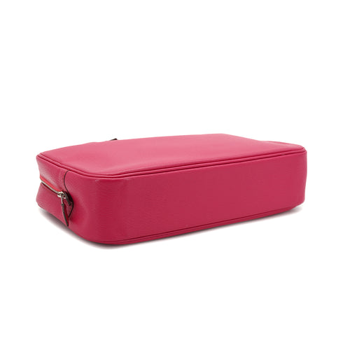 HERMES PLUME ELAN 28 FUCHSIA PINK CHEVRE HAND BAG 2006 SQUARE J PALLADIUM HARDWARE 90335573