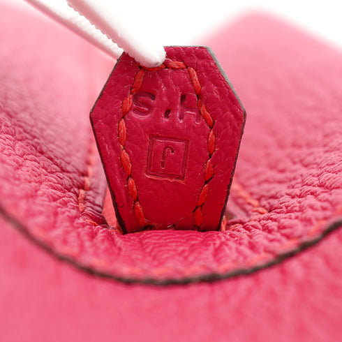 HERMES PLUME ELAN 28 FUCHSIA PINK CHEVRE HAND BAG 2006 SQUARE J PALLADIUM HARDWARE 90335573