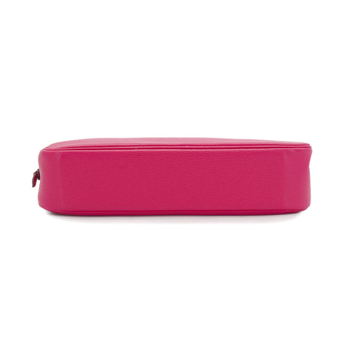 HERMES PLUME ELAN 28 FUCHSIA PINK CHEVRE HAND BAG 2006 SQUARE J PALLADIUM HARDWARE 90335834