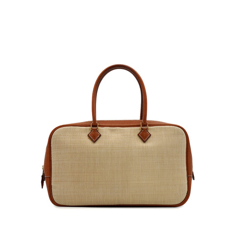 HERMES PLUME ELAN 28 GOLD PEAU DE PORC CRINOLINE HAND BAG 2001 SQUARE E GOLD HARDWARE 90348492