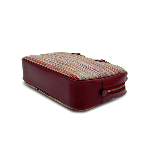 HERMES PLUME ELAN ROUGE H MULTICOLOR BOXCALF VIBRATO HAND BAG 2002 SQUARE F GOLD HARDWARE 90321081