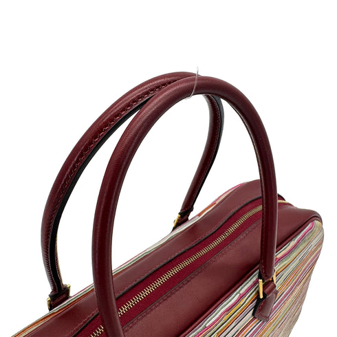 HERMES PLUME ELAN ROUGE H MULTICOLOR BOXCALF VIBRATO HAND BAG 2002 SQUARE F GOLD HARDWARE 90321081