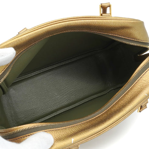 HERMES PLUME MINI ATHENS OLYMPICS LIMITED EDITION METALLIC GOLD CHEVRE HAND BAG 2005 SQUARE I GOLD HARDWARE 90346646