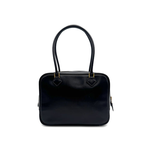 HERMES PLUME MINI BLACK BOX CALF HAND BAG 1994 CIRCLE X GOLD HARDWARE 90323520