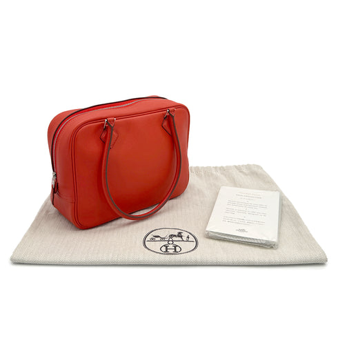 HERMES PLUME MINI CAPUCINE VEAU SWIFT HAND BAG 2014 SQUARE R PALLADIUM HARDWARE 90319918