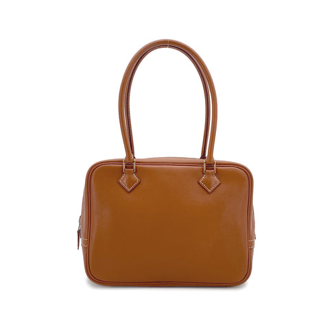 HERMES PLUME MINI GOLD VEAU SWIFT HAND BAG 2001 SQUARE E GOLD HARDWARE 90317190