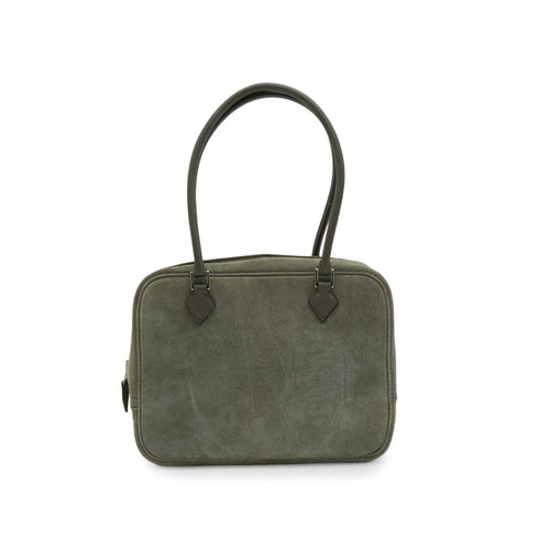 HERMES PLUME MINI GRIS FUME ETAIN DOBLIS HAND BAG 2016 X STAMP PALLADIUM HARDWARE 90348209