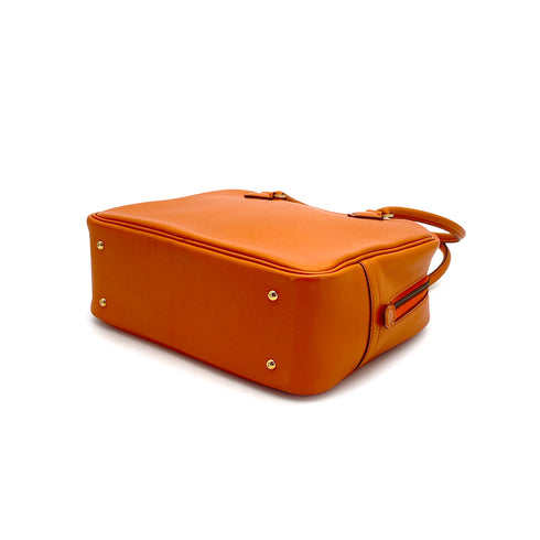 HERMES PLUME MINI ORANGE SWIFT HAND BAG 1998 SQUARE B GOLD HARDWARE 90322797