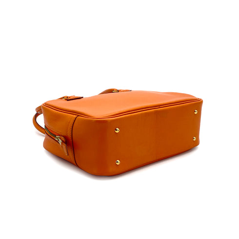HERMES PLUME MINI ORANGE SWIFT HAND BAG 1998 SQUARE B GOLD HARDWARE 90322797