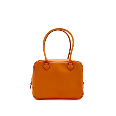 HERMES PLUME MINI ORANGE SWIFT HAND BAG 1998 SQUARE B GOLD HARDWARE 90322797