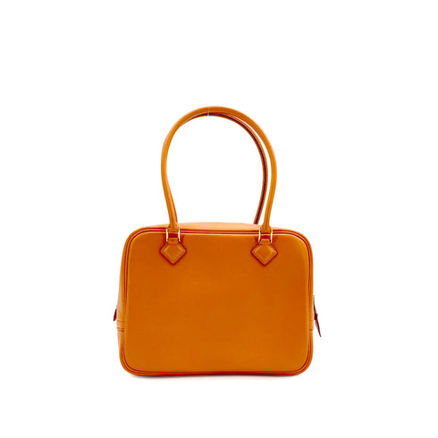 HERMES PLUME MINI ORANGE SWIFT HAND BAG 1998 SQUARE B GOLD HARDWARE 90322797