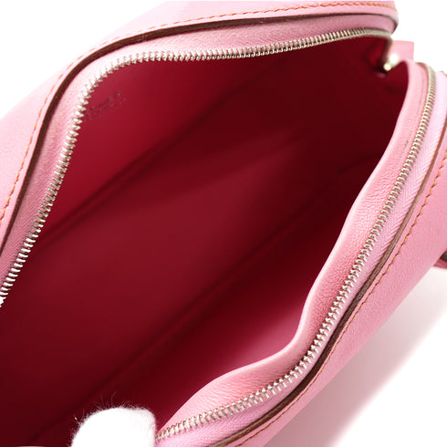 HERMES PLUME MINI ROSE CONFETTI VEAU SWIFT HAND BAG 2011 SQUARE O PALLADIUM HARDWARE 90340132