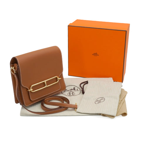 HERMES ROULIS MINI GOLD EVERCOLOR SHOULDER BAG 2018 C STAMP GOLD HARDWARE 90347824
