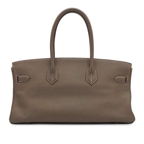 HERMES SHOULDER BIRKIN 42 ETOUPE TAURILLON CLEMENCE HAND SHOULDER BAG 2009 SQUARE M PALLADIUM HARDWARE 90335583